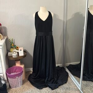 White By Vera Wang Elegant Black Dress with Bow Details